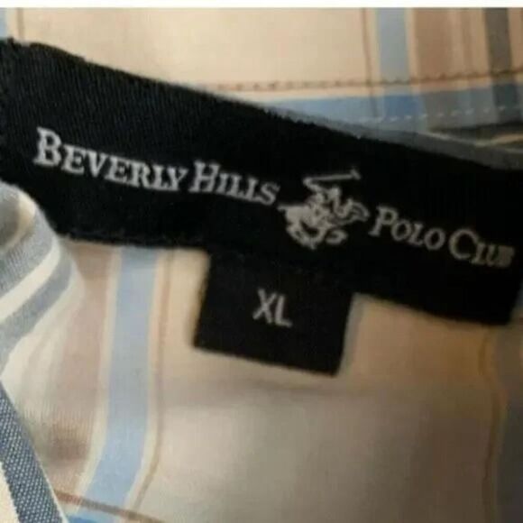 Beverly Hills Polo Club Plaid Button Up Shirt Mens XL Short Sleeve Pocket Casual - Picture 5 of 5